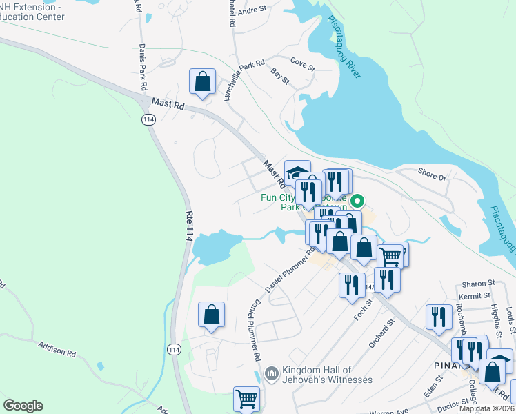 map of restaurants, bars, coffee shops, grocery stores, and more near 11 Marion Street in Goffstown