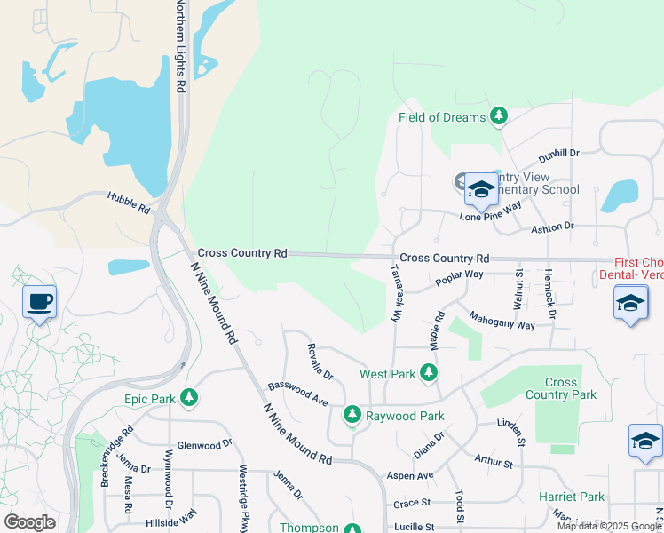 map of restaurants, bars, coffee shops, grocery stores, and more near 7229 Cross Country Road in Verona