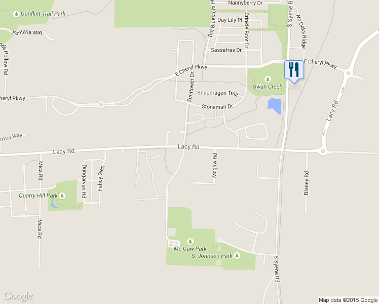 map of restaurants, bars, coffee shops, grocery stores, and more near 5257 Lacy Road in Fitchburg