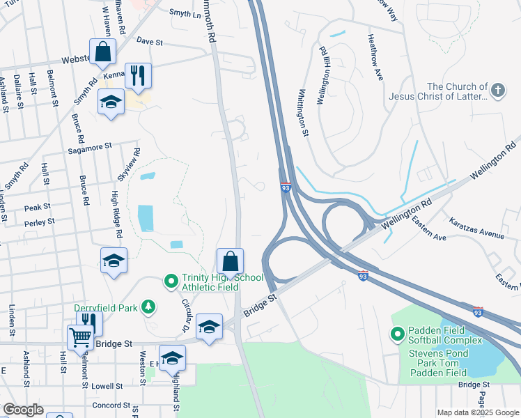 map of restaurants, bars, coffee shops, grocery stores, and more near 3 Sand Piper Valley Condos in Manchester