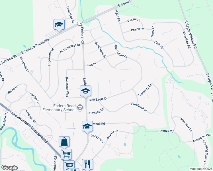map of restaurants, bars, coffee shops, grocery stores, and more near 4759 Lythim Circle in Manlius