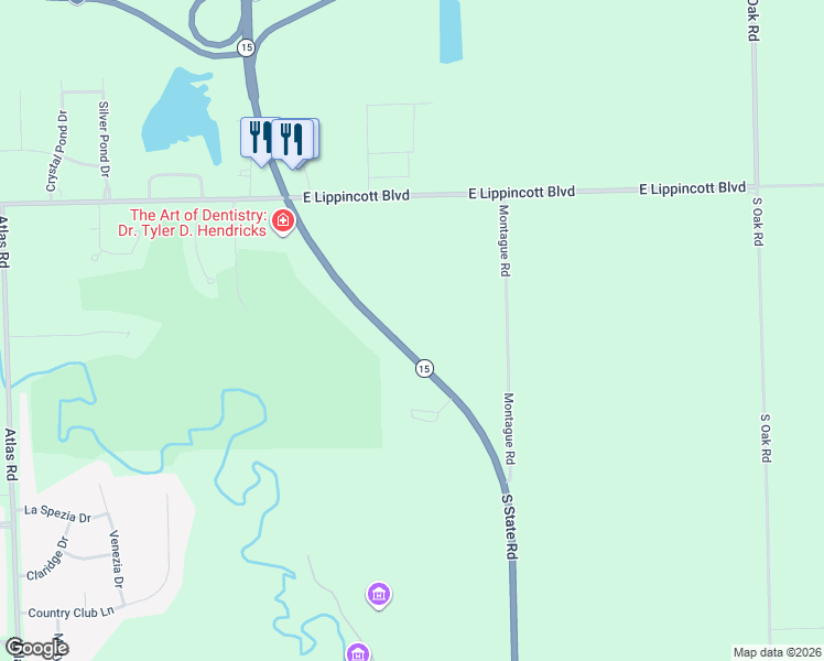 map of restaurants, bars, coffee shops, grocery stores, and more near 2177 South State Road in Davison