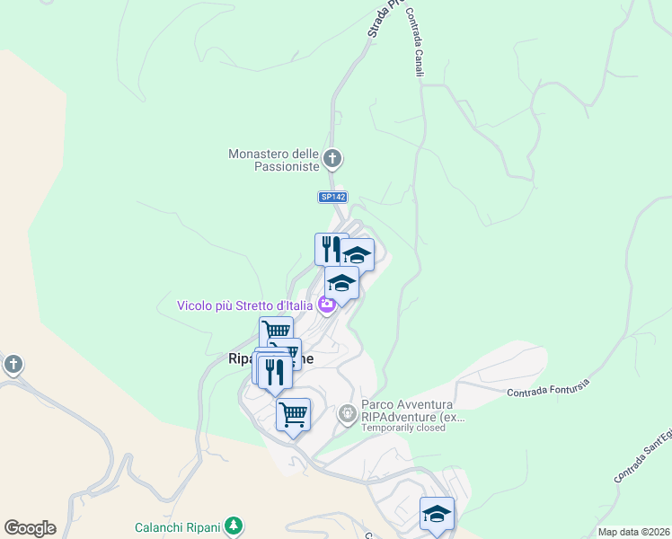 map of restaurants, bars, coffee shops, grocery stores, and more near 11 Via N. Tomassini in Ripatransone