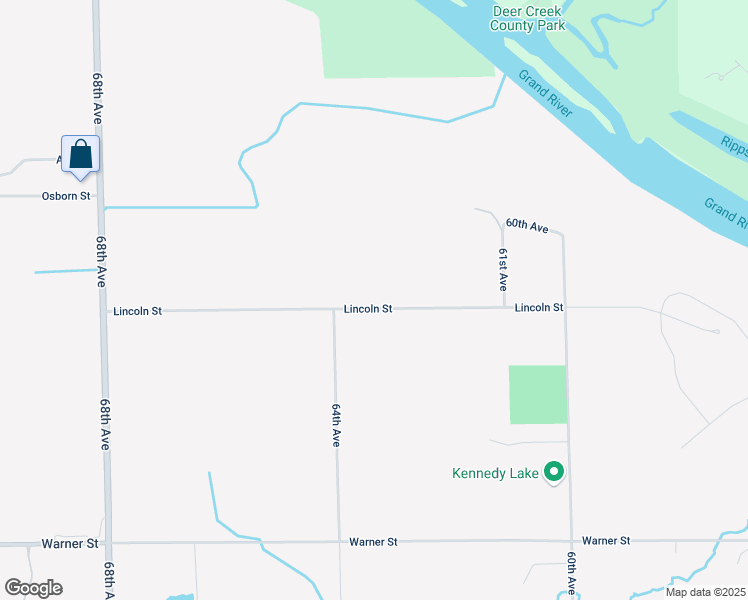 map of restaurants, bars, coffee shops, grocery stores, and more near 6301 Lincoln Street in Allendale Charter Township