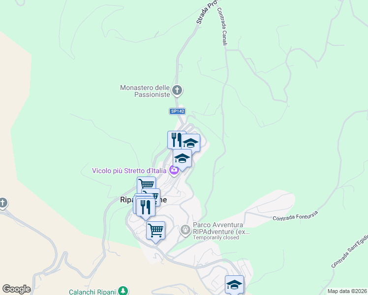map of restaurants, bars, coffee shops, grocery stores, and more near 11 Via N. Tomassini in Ripatransone