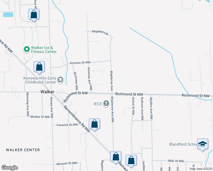 map of restaurants, bars, coffee shops, grocery stores, and more near 3684 Dublin Street Northwest in Grand Rapids