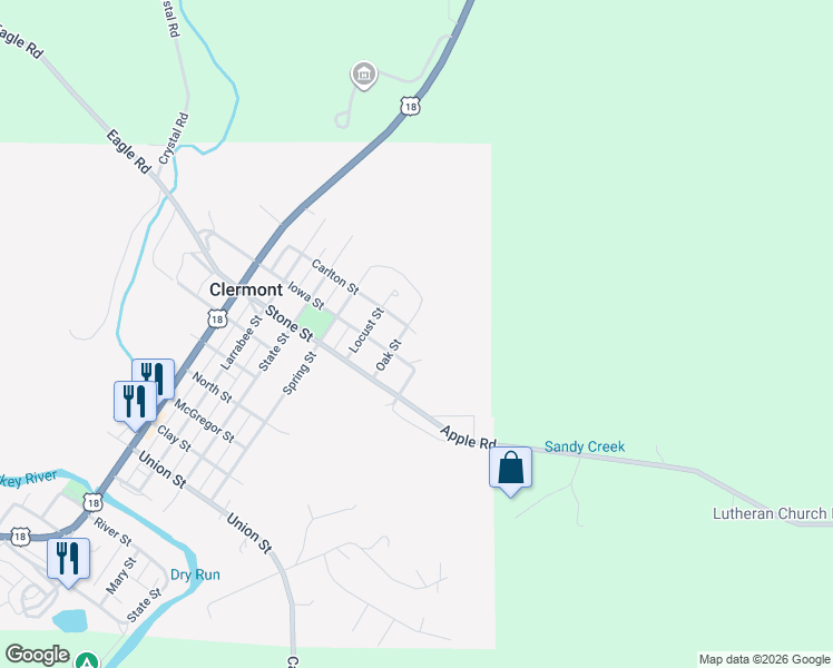 map of restaurants, bars, coffee shops, grocery stores, and more near 798 Carlton Street in Clermont