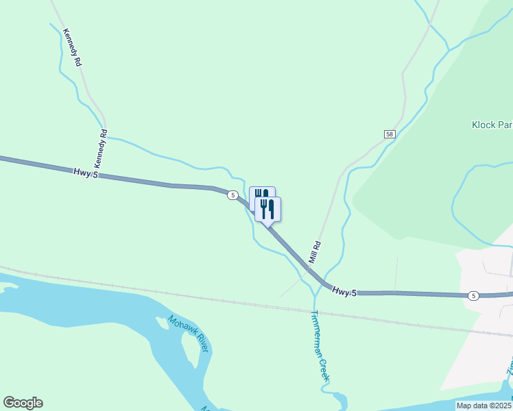 map of restaurants, bars, coffee shops, grocery stores, and more near 7854 New York 5 in Saint Johnsville