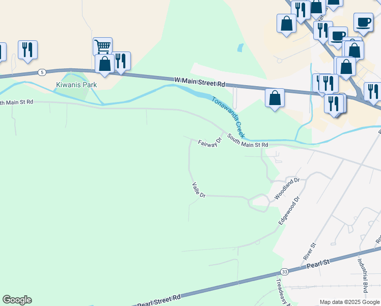 map of restaurants, bars, coffee shops, grocery stores, and more near 26 Valle Drive in Batavia