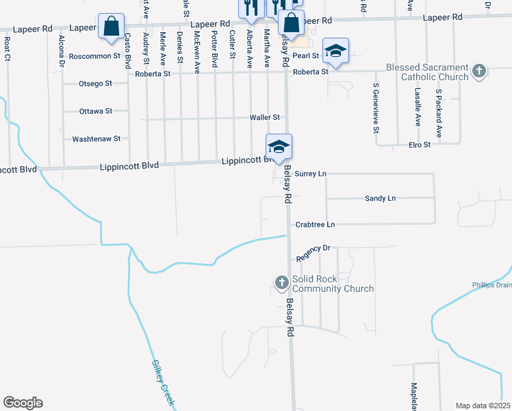 map of restaurants, bars, coffee shops, grocery stores, and more near 2097 Ala Street in Burton