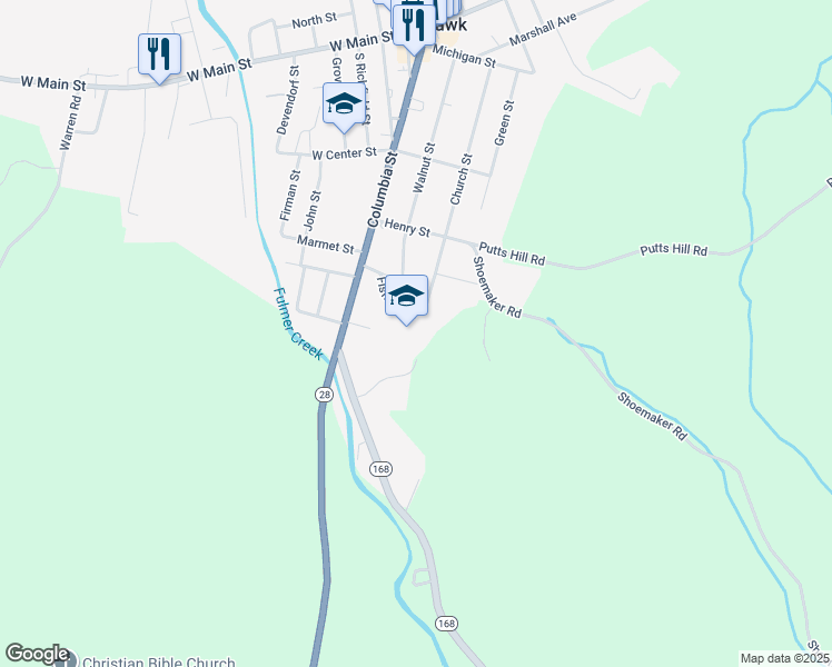 map of restaurants, bars, coffee shops, grocery stores, and more near 10 Fisher Avenue in Mohawk