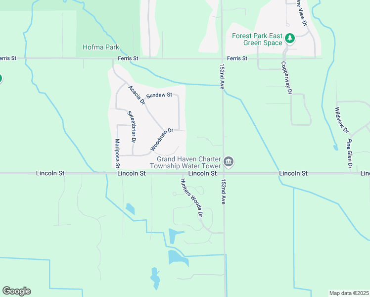 map of restaurants, bars, coffee shops, grocery stores, and more near 12918 Woodrush Drive in Grand Haven