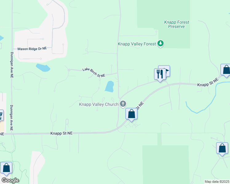 map of restaurants, bars, coffee shops, grocery stores, and more near 2219 Maguire Avenue Northeast in Grand Rapids