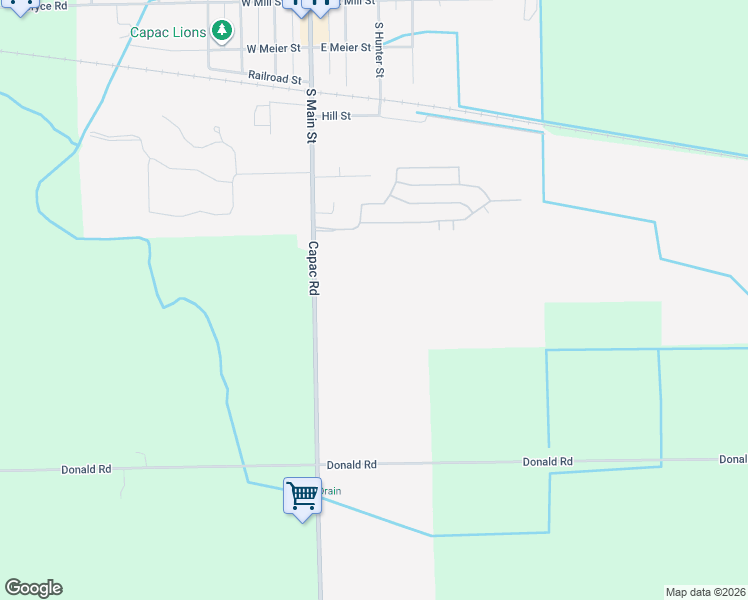 map of restaurants, bars, coffee shops, grocery stores, and more near 3520 Capac Road in Capac