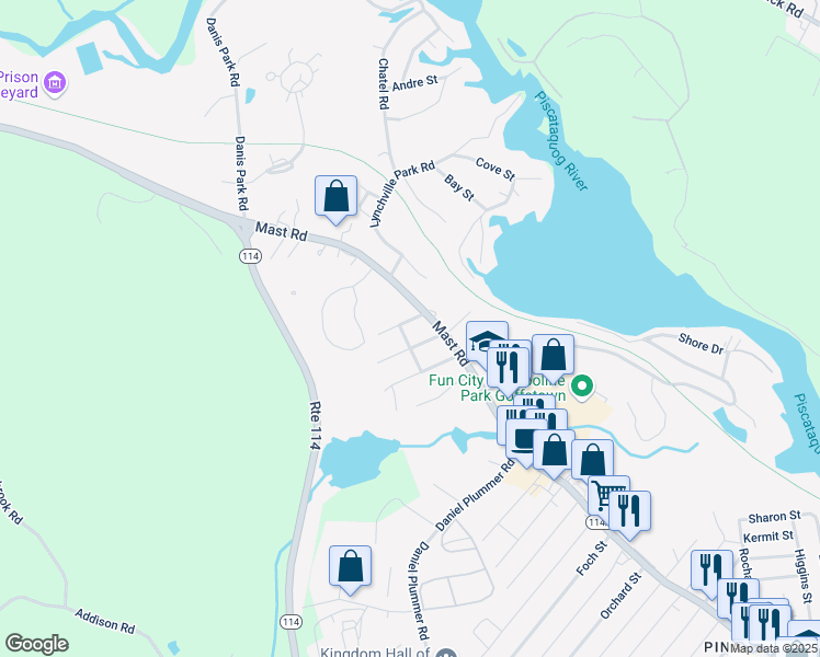 map of restaurants, bars, coffee shops, grocery stores, and more near 12 McGuigan Road in Goffstown