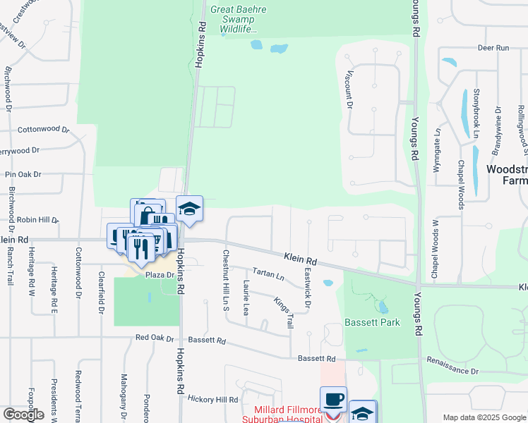 map of restaurants, bars, coffee shops, grocery stores, and more near 84 Chestnut Hill Lane in Buffalo