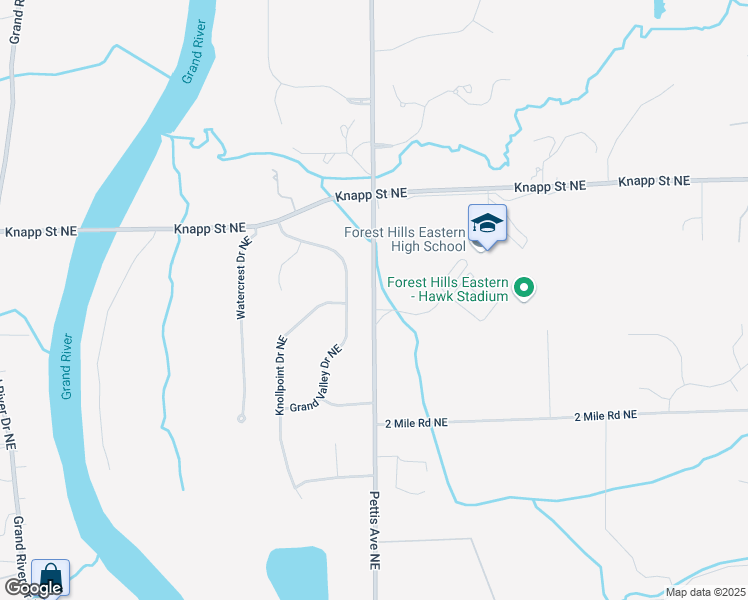 map of restaurants, bars, coffee shops, grocery stores, and more near 2200 Pettis Avenue Northeast in Ada