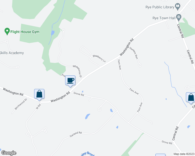 map of restaurants, bars, coffee shops, grocery stores, and more near 850 Washington Road in Rye