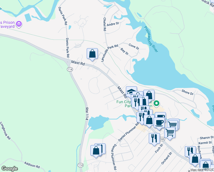 map of restaurants, bars, coffee shops, grocery stores, and more near 12 McGuigan Road in Goffstown