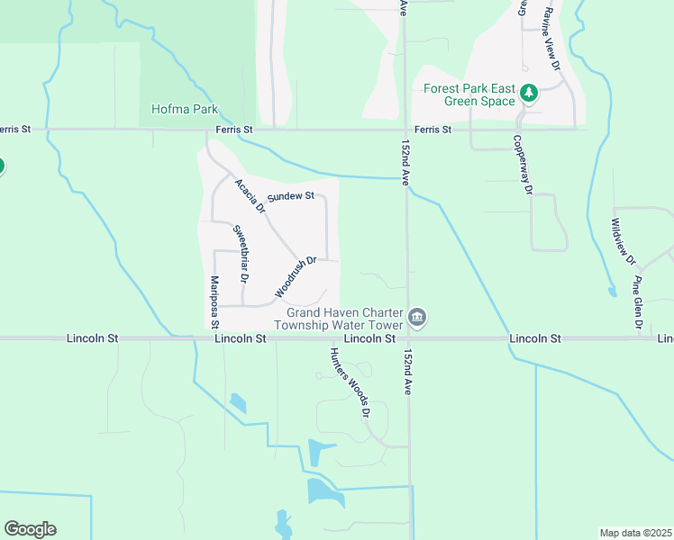 map of restaurants, bars, coffee shops, grocery stores, and more near 12918 Woodrush Drive in Grand Haven