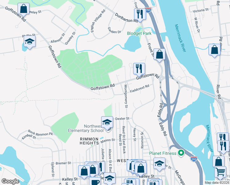 map of restaurants, bars, coffee shops, grocery stores, and more near 15 Leighton Street in Manchester