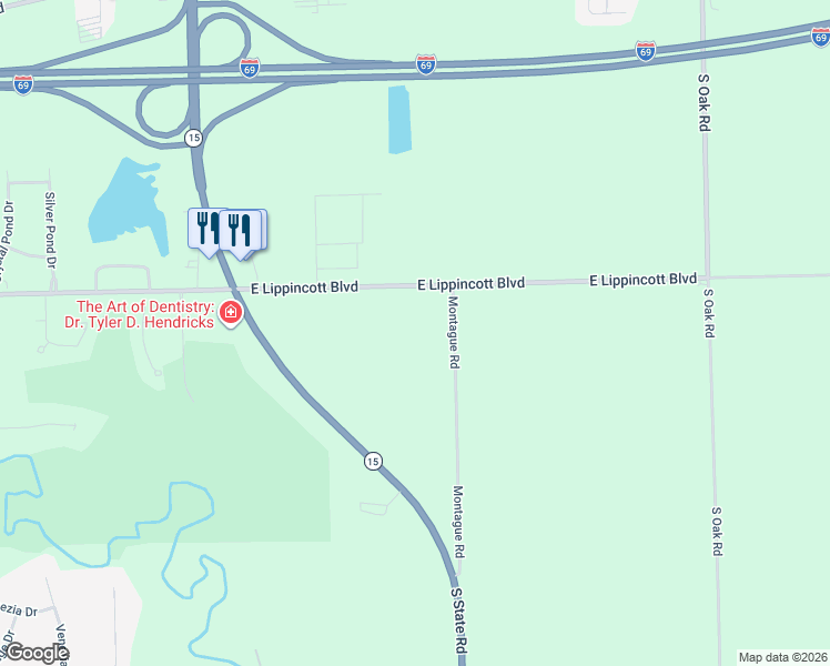 map of restaurants, bars, coffee shops, grocery stores, and more near 2064 Montague Road in Davison