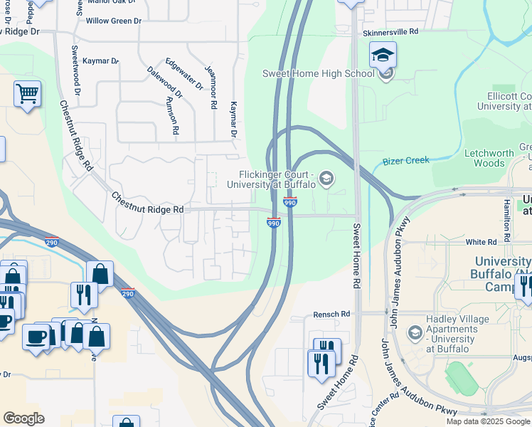 map of restaurants, bars, coffee shops, grocery stores, and more near 6 Keph Drive in Amherst