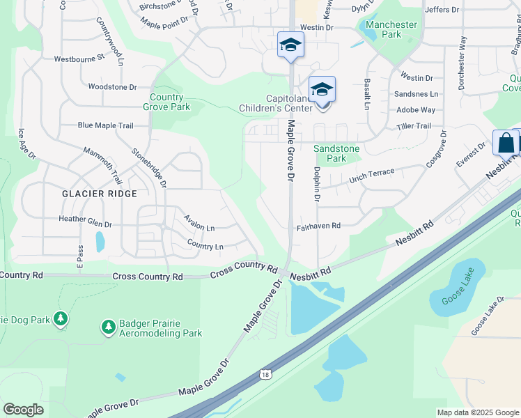 map of restaurants, bars, coffee shops, grocery stores, and more near 6749 Fairhaven Road in Madison