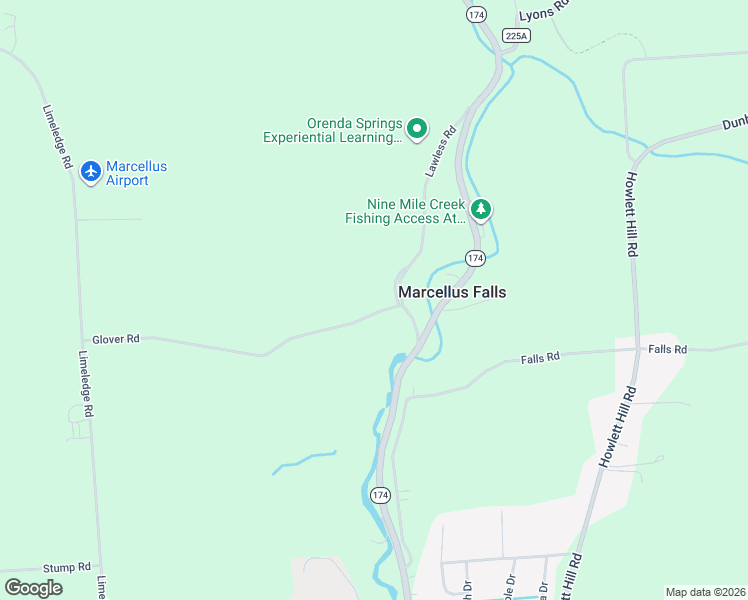 map of restaurants, bars, coffee shops, grocery stores, and more near 2403 Glover Road in Marcellus