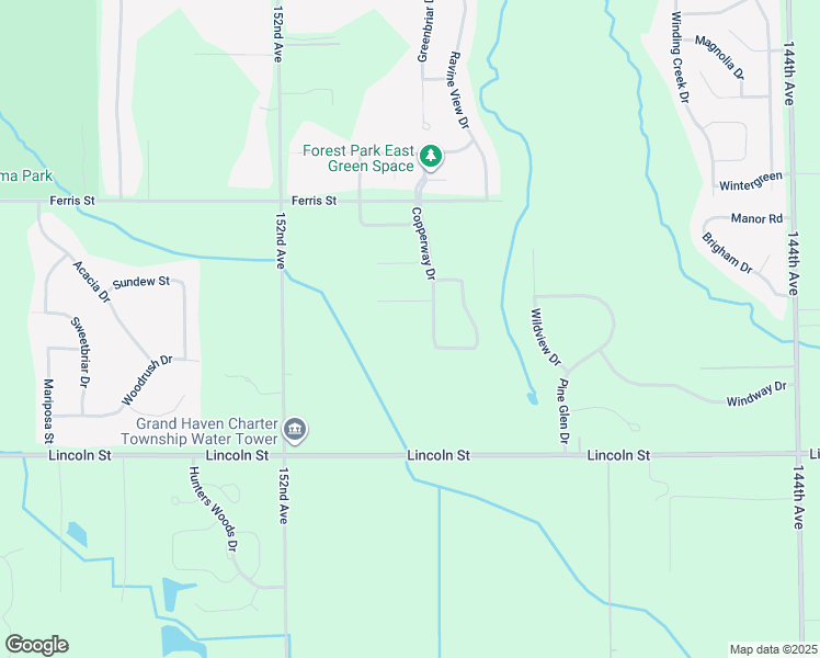 map of restaurants, bars, coffee shops, grocery stores, and more near 15012 Copper Court in Grand Haven