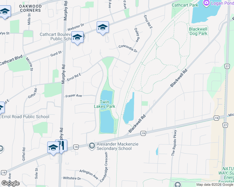 map of restaurants, bars, coffee shops, grocery stores, and more near 328 Tawny Road in Sarnia
