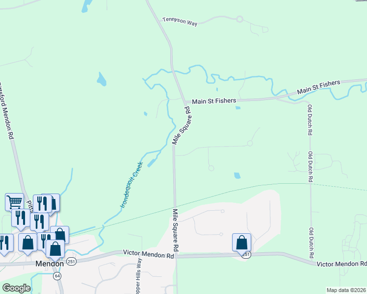 map of restaurants, bars, coffee shops, grocery stores, and more near 1 Windham Hill in Mendon