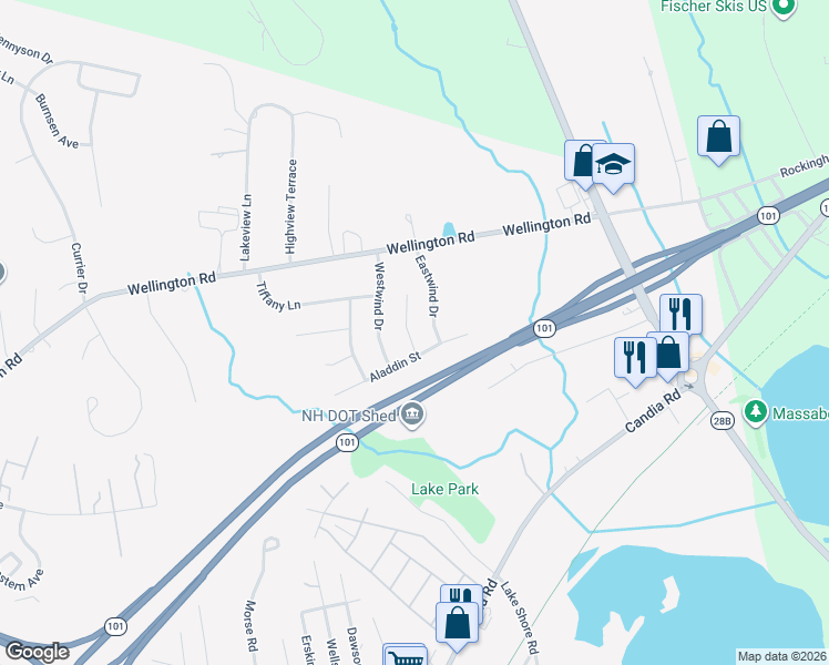 map of restaurants, bars, coffee shops, grocery stores, and more near 29 Windward Lane in Manchester