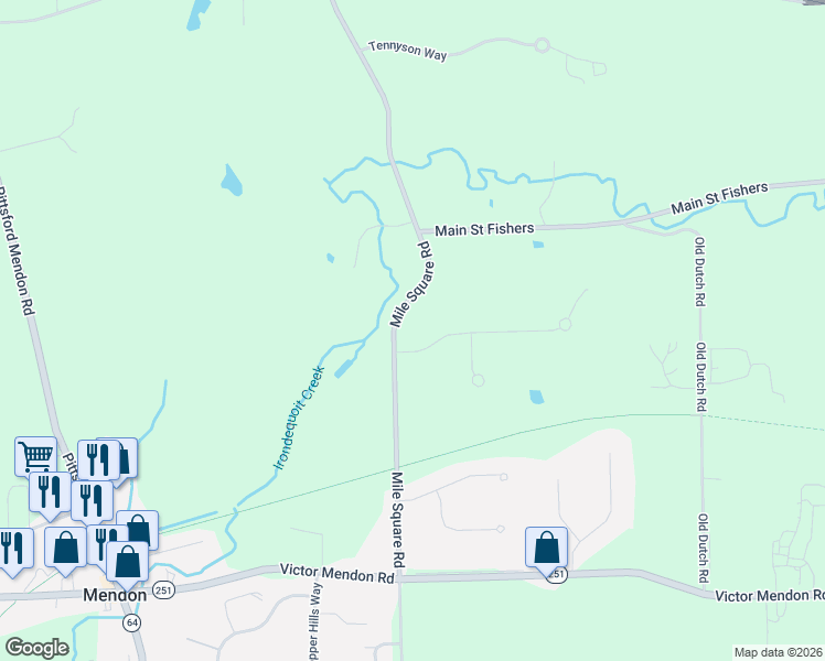 map of restaurants, bars, coffee shops, grocery stores, and more near 1 Windham Hill in Mendon