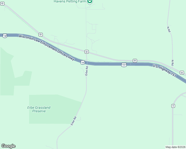 map of restaurants, bars, coffee shops, grocery stores, and more near 2781 Erbe Road in Blue Mounds