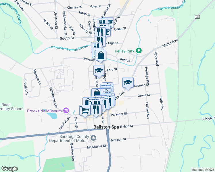 map of restaurants, bars, coffee shops, grocery stores, and more near 174 Milton Avenue in Ballston Spa