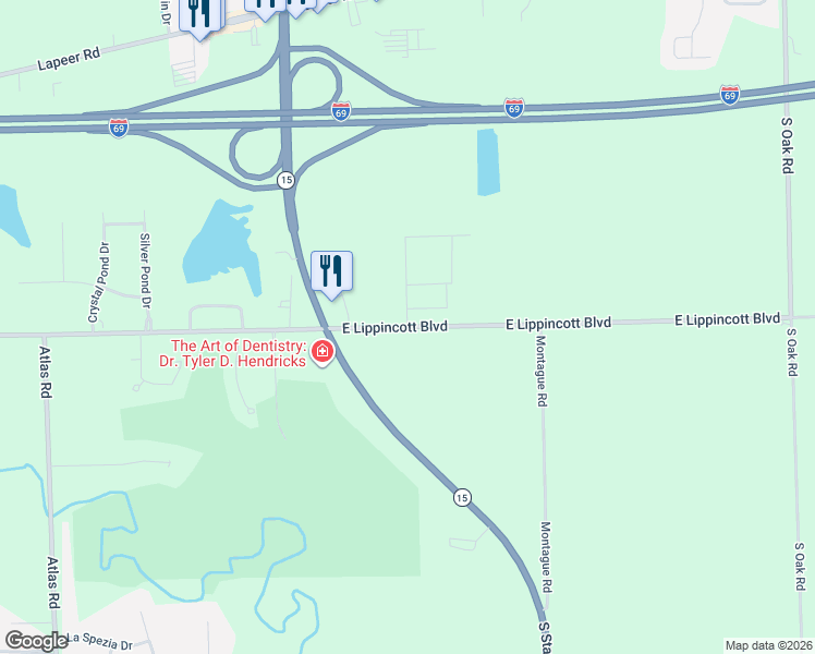 map of restaurants, bars, coffee shops, grocery stores, and more near 1501 Cal Drive in Davison