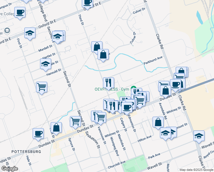 map of restaurants, bars, coffee shops, grocery stores, and more near in London