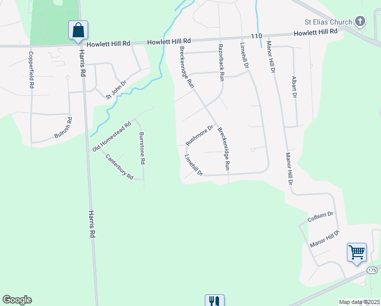 map of restaurants, bars, coffee shops, grocery stores, and more near 4727 Limehill Drive in Syracuse