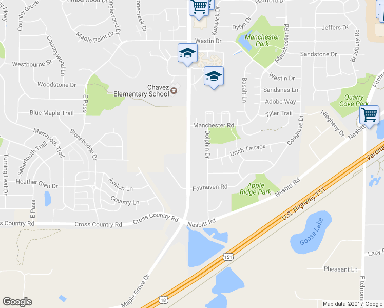map of restaurants, bars, coffee shops, grocery stores, and more near 3839 Maple Grove Drive in Madison