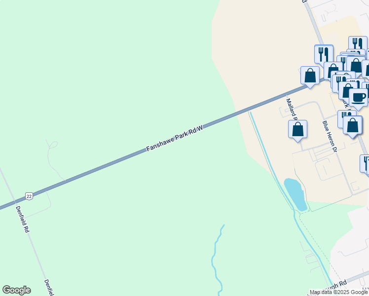 map of restaurants, bars, coffee shops, grocery stores, and more near 1834 Fanshawe Park Road West in London