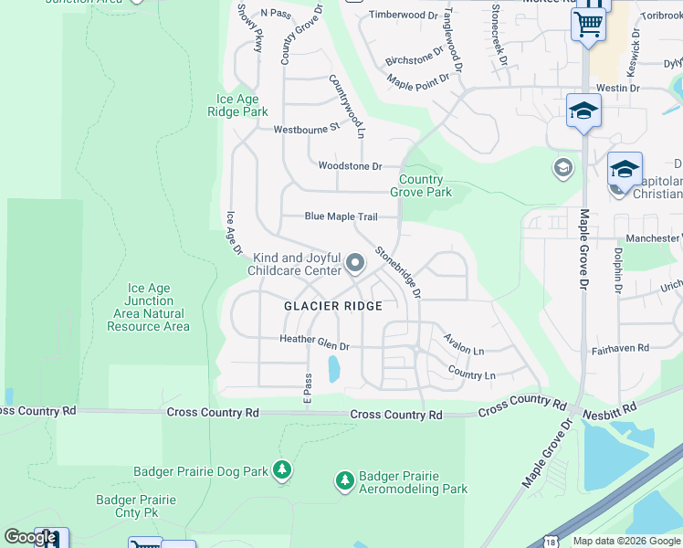 map of restaurants, bars, coffee shops, grocery stores, and more near 3602 Sabertooth Trail in Madison