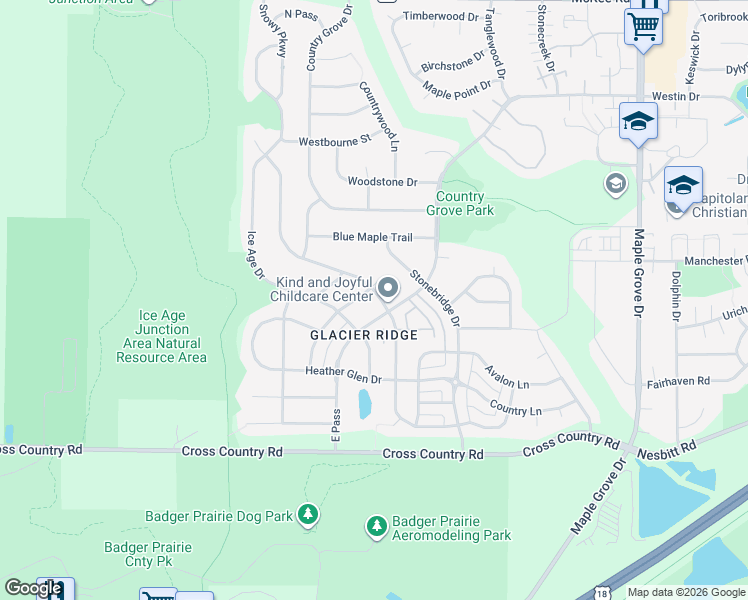 map of restaurants, bars, coffee shops, grocery stores, and more near 3602 Sabertooth Trail in Madison