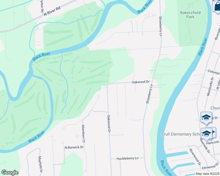 map of restaurants, bars, coffee shops, grocery stores, and more near 3115 Oakwood Drive in Port Huron