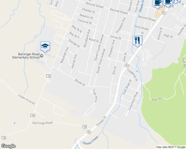 map of restaurants, bars, coffee shops, grocery stores, and more near 251 South 4th Avenue in Ilion