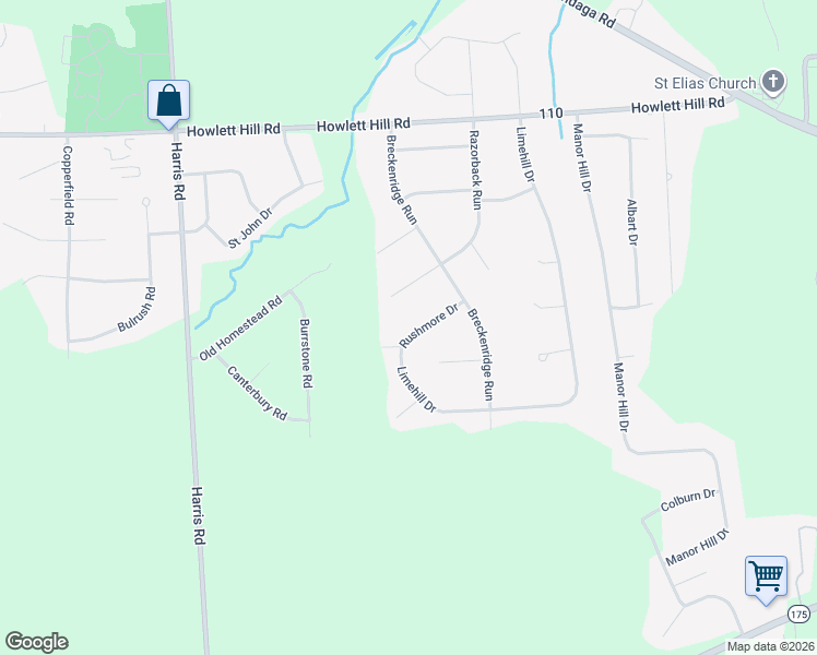 map of restaurants, bars, coffee shops, grocery stores, and more near 4714 Rushmore Drive in Syracuse