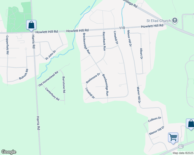 map of restaurants, bars, coffee shops, grocery stores, and more near 4701 Rushmore Drive in Syracuse