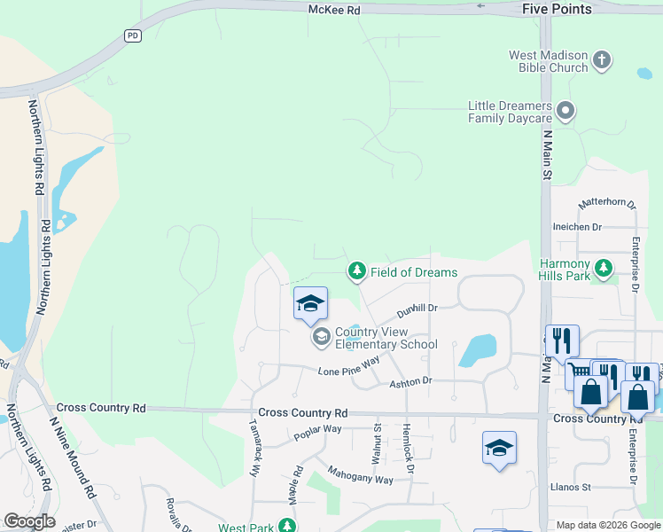 map of restaurants, bars, coffee shops, grocery stores, and more near in Verona