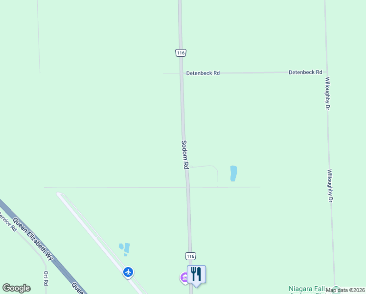 map of restaurants, bars, coffee shops, grocery stores, and more near 11871 Sodom Road in Niagara Falls