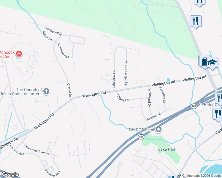 map of restaurants, bars, coffee shops, grocery stores, and more near 1299 Wellington Road in Manchester